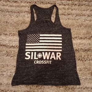 Sil war CrossFit black and white athletic tank top size medium